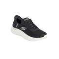 Wide Width Women's The Slip-Ins™ Go Walk Flex Sneaker by Skechers in Black Wide (Size 10 W)