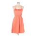 Forever 21 Casual Dress - Mini Scoop Neck Sleeveless: Orange Print Dresses - Women's Size Large