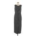 T Tahari Casual Dress - Midi Scoop Neck Sleeveless: Black Print Dresses - Women's Size Medium