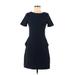 French Connection Casual Dress - Sheath Crew Neck Short sleeves: Blue Print Dresses - Women's Size 6