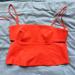 Zara Tops | Coral Zara Crop Top With Slits Nwot | Color: Orange | Size: Xs