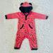 Disney One Pieces | Disney Mickey Mouse Fleece Baby Boy 12 Months | Color: Red | Size: 12 Months