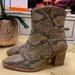 Free People Shoes | Free People- Tan Snake Print Boots Size 37/Us 7 | Color: Tan | Size: 37eu