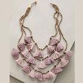 Anthropologie Jewelry | Anthropologie Gia Layered Bib Tassel Necklace | Color: Purple | Size: Os