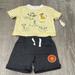 Disney Matching Sets | Disney Baby Lion King 2 Piece Shirt Short Set 0-3 Month K6 | Color: Gray/Yellow | Size: 0-3mb