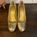 J. Crew Shoes | Jcrew Gold Metallic Heels Size 8 | Color: Gold | Size: 8
