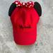 Disney Accessories | Disney Minnie Mouse Baseball Hat With Ears And Bow | Color: Black/Red | Size: Os