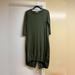 Zara Dresses | Green Cotton Balloon Drawstring Dress | Zara | Color: Green | Size: S