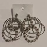 Free People Jewelry | Free People Silver And White Beaded Hoop Earrings | Color: White | Size: Os