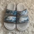Nike Shoes | Blue And White Nike Slides | Color: Blue/White | Size: 7