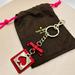 Kate Spade Accessories | Euc Kate Spade Live Colorfully Cut Out Leather Keychain Fob Bag Charm | Color: Gold/Red | Size: Os