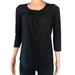 J. Crew Tops | J. Crew Shirt Womens Xs Black Pleated Front Scoop Neck 3/4 Sleeve Viscose Silk | Color: Black | Size: Xs