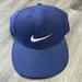 Nike Accessories | 90s Vintage Nike Embroidered Check Swoosh Navy Blue White Fitted Hat | Color: Blue/White | Size: Os