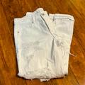 American Eagle Outfitters Other | American Eagle Tomgirl Jeans Size 4 White Distressed Torn Ripped Button Fly | Color: White | Size: 4