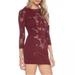 Free People Dresses | Intimately Free People Maroon Lace Bodycon 3/4 Sleeve Dress Xs/S | Color: Red | Size: Xs/S