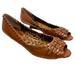 Jessica Simpson Shoes | Jessica Simpson Size 8 Hasher Wedges Cognac Brown Peep Toe With Studs! Euc | Color: Brown/Gold | Size: 8
