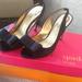 Kate Spade Shoes | Kate Spade Stunning Silk Looking Peep Toe | Color: Black | Size: 6