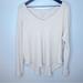 American Eagle Outfitters Tops | American Eagle Cream Soft & Sexy Plush Waffle Knit V-Neck Loungewear Top Size L | Color: Cream | Size: L