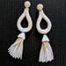 Anthropologie Jewelry | Anthropologie Beaded Tassel Earrings | Color: White | Size: Os