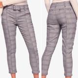 Free People Pants & Jumpsuits | Free People Nwt Rock On Plaid Belted Trousers (6) | Color: Black/White | Size: 6