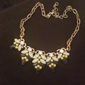 J. Crew Jewelry | J.Crew Floral Cluster Bib Statement Necklace | Color: Blue/Gold | Size: Os