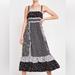 Free People Dresses | Free People Yesica Floral Ruffle-Trim Maxi Dress In Black Combo | Color: Black/White | Size: 10