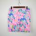 Lilly Pulitzer Shorts | Lilly Pulitzer Women's 0 Pink & Blue Floral Print Chino Bermuda Shorts Chipperne | Color: Blue/Pink | Size: 0