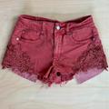 American Eagle Outfitters Shorts | American Eagle Rust Orange Red Lace Festival Stretch Shorts Euc Size 4 | Color: Orange/Red | Size: 4