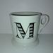 Anthropologie Dining | Anthropologie Monogram M White Coffee Tea Mug Black Letter Initial Ceramic | Color: White | Size: Os