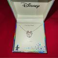 Disney Jewelry | Disney - Minnie Mouse “S” Initial Necklace (“Bowtiful” Model | Nib) New | Color: Silver | Size: Os