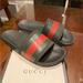 Gucci Shoes | Gucci Slides Size 9 Mens Or 10 Womens | Color: Black/Green | Size: 9