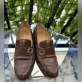 Gucci Shoes | Gucci Loafer Shoes Made In Italy Size 37 C Logo Shoes | Color: Brown | Size: 37eu