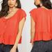 Free People Tops | A-2 New Free People Top Coral Peplum Flowy Top Size Small | Color: Orange | Size: S