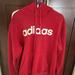 Adidas Shirts | Adidas Men's Essentials 3-Stripes Pullover Fleece Hooded Sweatshirt Large | Color: Red | Size: L