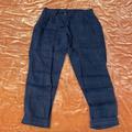 Athleta Pants & Jumpsuits | Athleta Size 4 Navy Linen Fatigue Drawstring Tapered Pants. | Color: Blue | Size: 4
