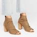 Free People Shoes | Free People Open Toe Ankle Booties Size Tan Leather | Color: Tan | Size: 9