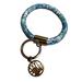 Lilly Pulitzer Accessories | Lilly Pulitzer Round Keychain Bracelet Blue Gold Tone Charms Keyring Dangle Bang | Color: Blue | Size: Os