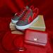 Michael Kors Shoes | Michael Kors Poppy Logo And Faux Patent Leather Sneaker Size 8.5 / Leather Belt | Color: Brown/Red | Size: 8.5