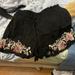 American Eagle Outfitters Shorts | Flowery Shorts | Color: Black | Size: Xs