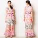 Anthropologie Dresses | Anthropologie Hd In Paris Ruffle Front Watercolor Floral Belted Maxi Dress 4 | Color: Pink | Size: 4