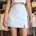 Brandy Melville Skirts | Brandy Melville Blue And White Plaid Cara Mini Skirt Brand New With Tags | Color: Blue/White | Size: One Size Fits All