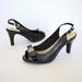 Giani Bernini Shoes | Giani Bernini Carlynn Black Peep Toe Heels Size 7.5 New Sling Back Leather | Color: Black | Size: 7.5