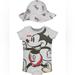 Disney One Pieces | Disney Baby Mickey Mouse Baby Boys Romper And Sunhat | Color: Gray/Red | Size: 6-9mb