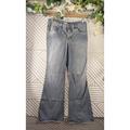 Free People Jeans | Free People Women's Faded Grey Gray Wide Leg Flare Jeans Button Fly Size 29 | Color: Gray | Size: 29