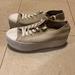 Michael Kors Shoes | Michael Kors Canvas Platform Shoes Sneakers Size 7.5 | Color: Cream/White | Size: 7.5