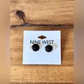 Nine West Jewelry | Nine West | Nwt Black Druzy Stud Earrings | Color: Black/Silver | Size: Os