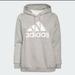 Adidas Tops | Adidas Essential Logo Fleece Hoodie Size Large | Color: Gray/White | Size: L