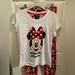 Disney Intimates & Sleepwear | Disney Minnie Mouse Lounge / Pj Set Size Xs Nwot | Color: Black/Red | Size: Xs