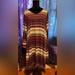 Lularoe Dresses | Long Sleeve Striped V -Neck Dress No Pockets Lularoe Size M 10-12 Nwot Purple | Color: Blue/Purple | Size: M