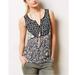 Anthropologie Tops | Anthropologie Akemi+Kin Patchwork Floral Dcolletage Neckline Boho Tank Small | Color: Black/White | Size: S